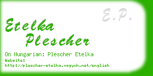 etelka plescher business card